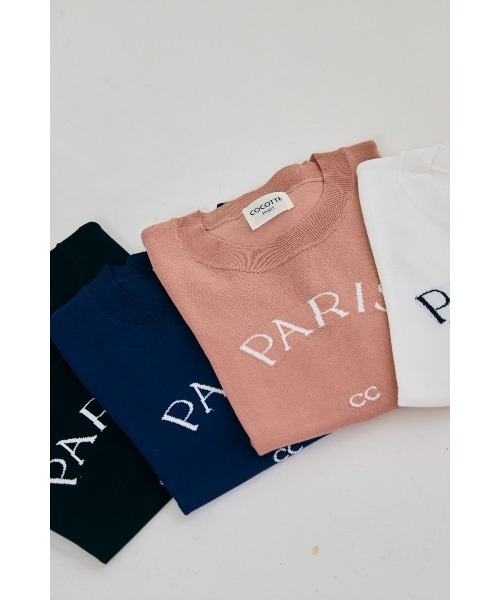 Soir,5 COCOTTE PARIS(ソワールイブニングココットパリ)の「PARIS ニットトップス(Tシャツ/カットソー・レディース・ピンクベージュ/ネイビー/ホワイト/ブラック・FREE)」の10枚目の写真
