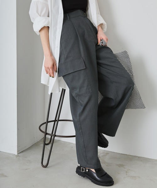 forksy.（フォルクシー）の「【forksy.】スラックスワイドカーゴパンツ