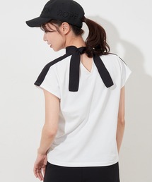 JUN&ROPE' | 【UVカット】【接触冷感】タック使いリボンモック半袖プルオーバー(Tシャツ/カットソー)