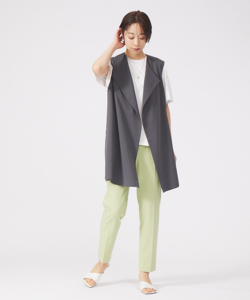qualite（カリテ）の「《セットアップ対応》ドライクロスドレープジレ（ベスト・レディース・チャコールグレー/カーキ・フリー）」の4枚目の写真