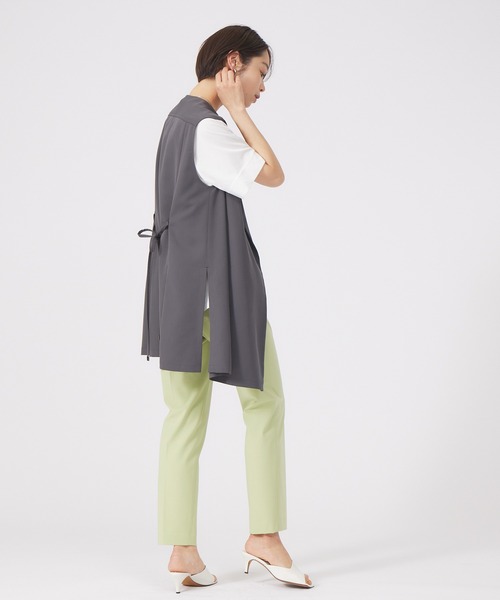 qualite（カリテ）の「《セットアップ対応》ドライクロスドレープジレ（ベスト・レディース・チャコールグレー/カーキ・フリー）」の5枚目の写真