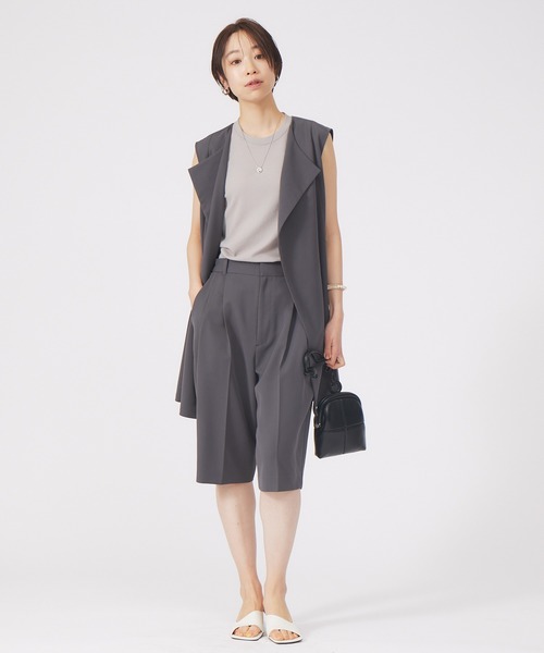 qualite（カリテ）の「《セットアップ対応》ドライクロスドレープジレ（ベスト・レディース・チャコールグレー/カーキ・フリー）」の6枚目の写真