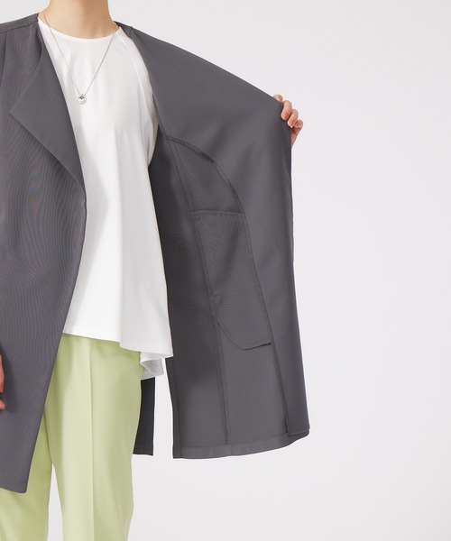 qualite（カリテ）の「《セットアップ対応》ドライクロスドレープジレ（ベスト・レディース・チャコールグレー/カーキ・フリー）」の12枚目の写真