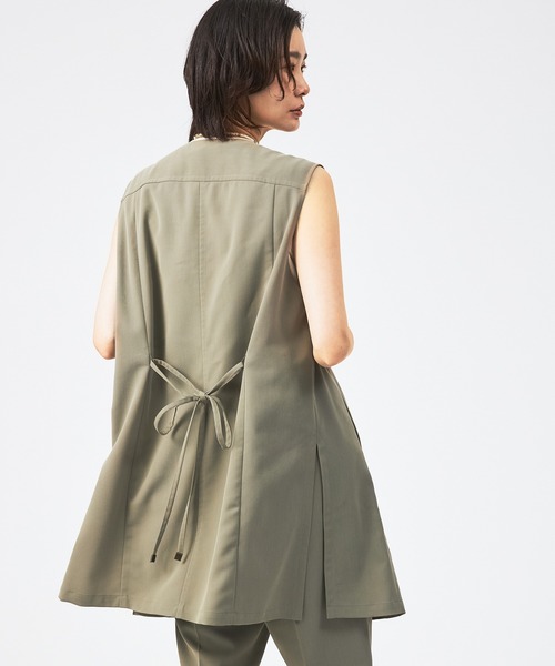 qualite（カリテ）の「《セットアップ対応》ドライクロスドレープジレ（ベスト・レディース・チャコールグレー/カーキ・フリー）」の15枚目の写真