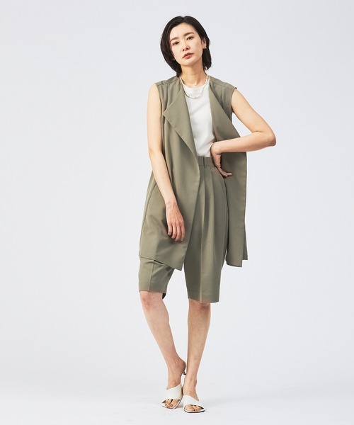 qualite（カリテ）の「《セットアップ対応》ドライクロスドレープジレ（ベスト・レディース・チャコールグレー/カーキ・フリー）」の16枚目の写真