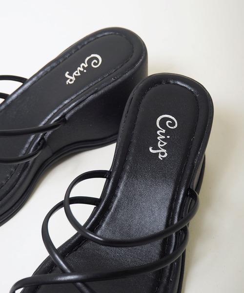 Crisp（クリスプ）の「バルキーヒールコードサンダル（サンダル・レディース・ブラック/アイボリー・36/37/38）」の22枚目の写真