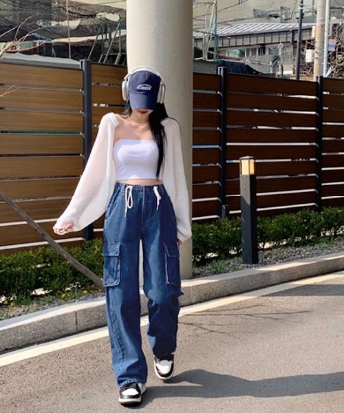 BEIDELLI（ベイデリー）の「[BELLIDE MADE] ルーズフィットサマーボレロカーディガン（カーディガン/ボレロ・レディース・ピンク/ベージュ/アイボリー・FREE）」の4枚目の写真