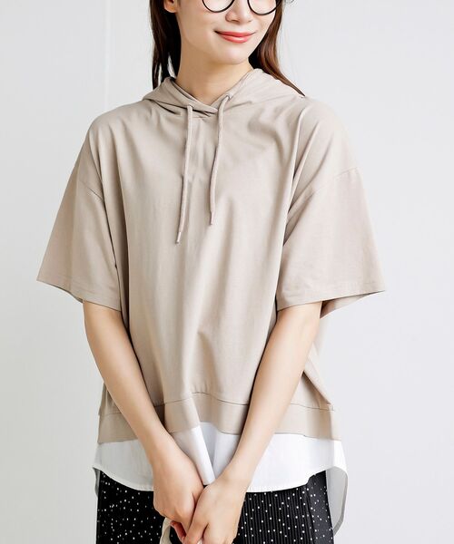 rps（アールピーエス）の「フェイクレイヤードカットパーカー（パーカー・レディース・ブラック/ブルー/カーキ/ベージュ系その他/チャコールグレー/グレー/その他・フリー）」の5枚目の写真