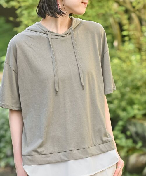 rps（アールピーエス）の「フェイクレイヤードカットパーカー（パーカー・レディース・ブラック/ブルー/カーキ/ベージュ系その他/チャコールグレー/グレー/その他・フリー）」の21枚目の写真