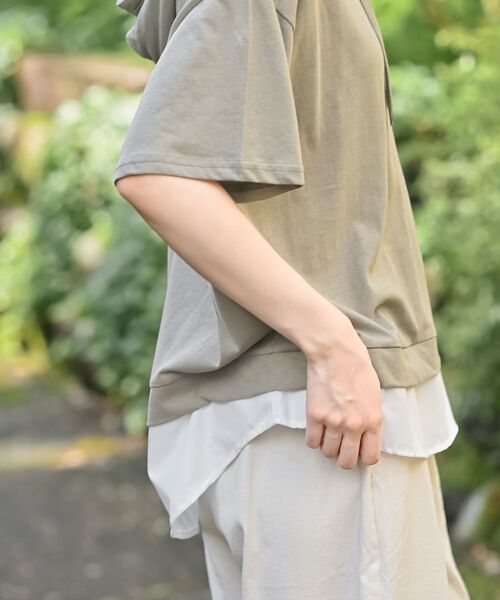 rps（アールピーエス）の「フェイクレイヤードカットパーカー（パーカー・レディース・ブラック/ブルー/カーキ/ベージュ系その他/チャコールグレー/グレー/その他・フリー）」の18枚目の写真