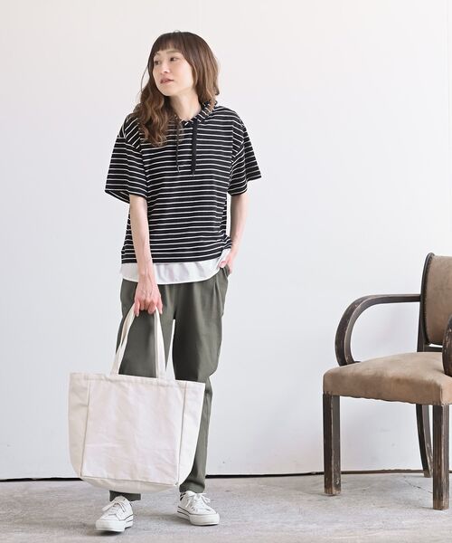 rps（アールピーエス）の「フェイクレイヤードカットパーカー（パーカー・レディース・ブラック/ブルー/カーキ/ベージュ系その他/チャコールグレー/グレー/その他・フリー）」の17枚目の写真