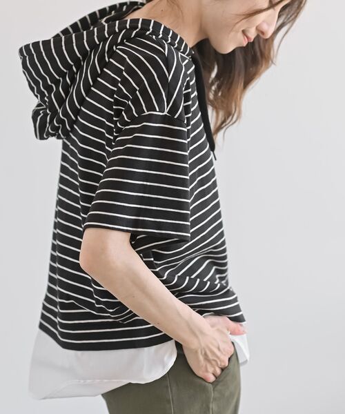 rps（アールピーエス）の「フェイクレイヤードカットパーカー（パーカー・レディース・ブラック/ブルー/カーキ/ベージュ系その他/チャコールグレー/グレー/その他・フリー）」の12枚目の写真