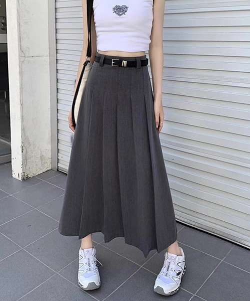 Chick（チック）の「▲pleat long skirt/プリーツロングスカート（スカート・レディース・グレー/ブラック・S/M/L）」の21枚目の写真
