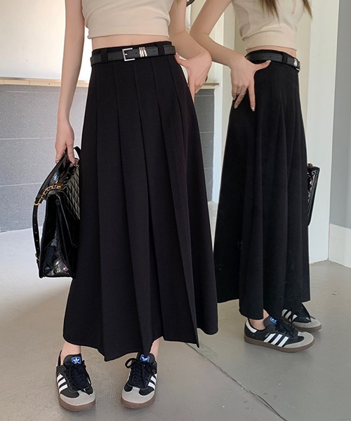 Chick（チック）の「▲pleat long skirt/プリーツロングスカート（スカート・レディース・グレー/ブラック・S/M/L）」の8枚目の写真