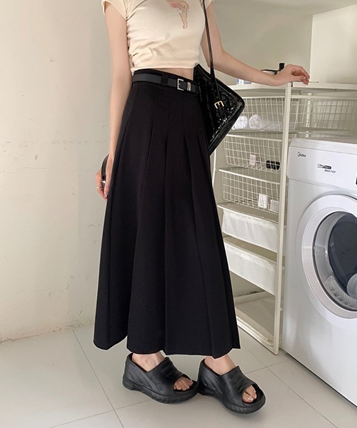Chick（チック）の「▲pleat long skirt/プリーツロングスカート（スカート・レディース・グレー/ブラック・S/M/L）」の17枚目の写真