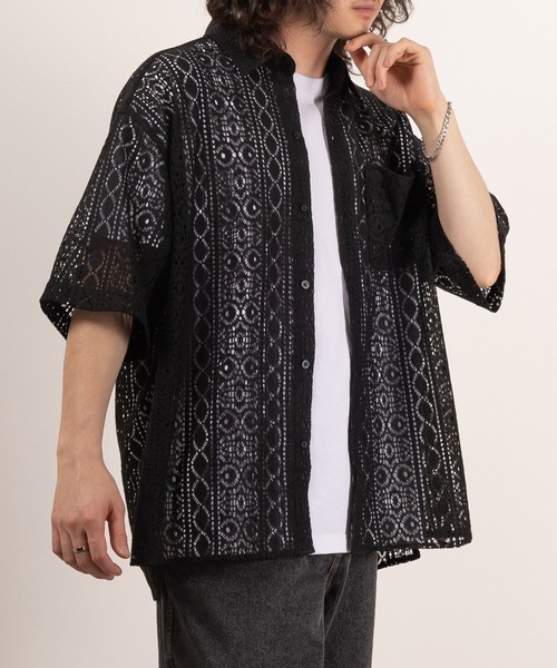 SlashDate(スラッシュデイト)の「オーバーサイズレースシアーシャツ(シャツ/ブラウス・メンズ・ホワイト/ブラック・M/L)」の17枚目の写真