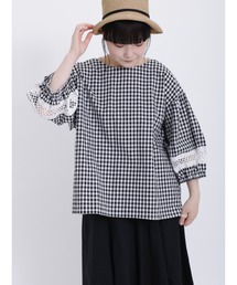 Samansa Mos2 | 袖レース切替Tブラウス(シャツ/ブラウス)