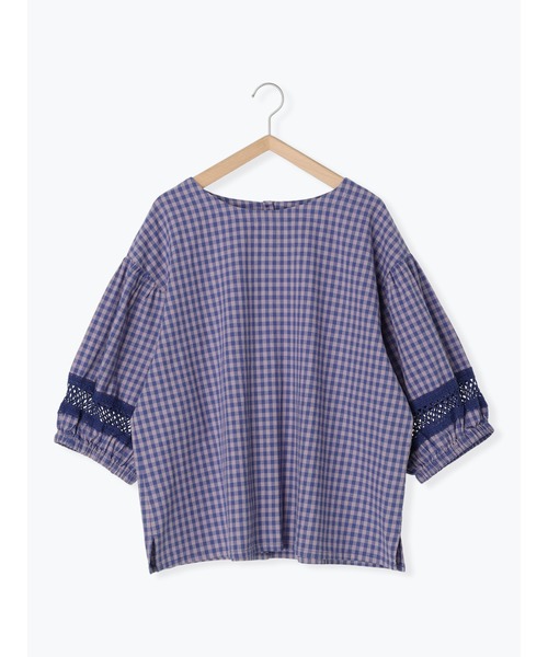 Samansa Mos2(サマンサ モスモス)の「袖レース切替Tブラウス(シャツ/ブラウス・レディース・イエロー/パープル/ブラウン/ブラック/オフホワイト/グリーン・F)」の8枚目の写真