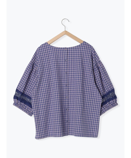 Samansa Mos2(サマンサ モスモス)の「袖レース切替Tブラウス(シャツ/ブラウス・レディース・イエロー/パープル/ブラウン/ブラック/オフホワイト/グリーン・F)」の9枚目の写真