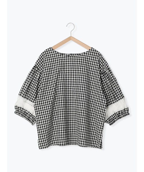 Samansa Mos2(サマンサ モスモス)の「袖レース切替Tブラウス(シャツ/ブラウス・レディース・イエロー/パープル/ブラウン/ブラック/オフホワイト/グリーン・F)」の15枚目の写真