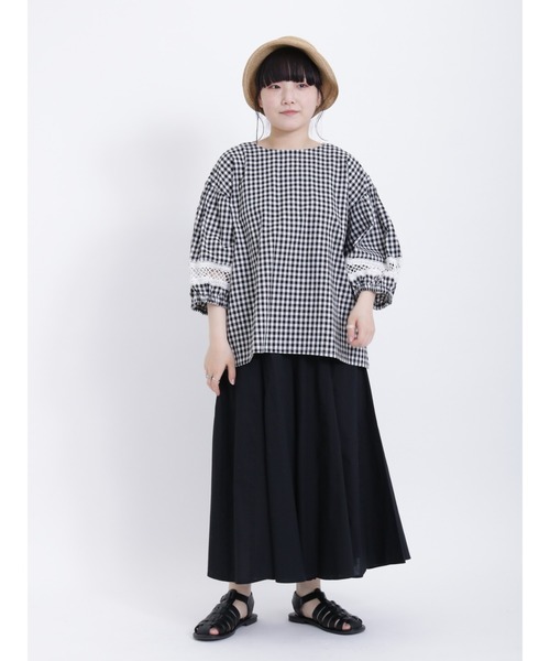 Samansa Mos2(サマンサ モスモス)の「袖レース切替Tブラウス(シャツ/ブラウス・レディース・イエロー/パープル/ブラウン/ブラック/オフホワイト/グリーン・F)」の22枚目の写真