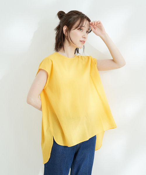 Jayro(ジャイロ)の「キャンブリックフレンチ袖シャツブラウス(シャツ/ブラウス・レディース・イエロー/グリーン/ホワイト系その他/ピンク/ブルー/ブラック・M)」の5枚目の写真