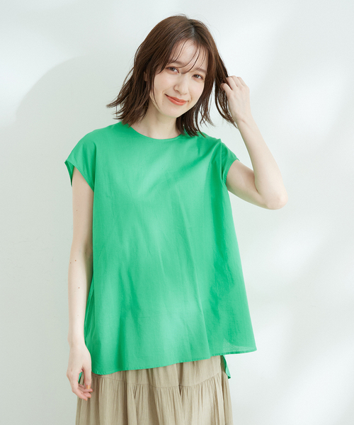 Jayro(ジャイロ)の「キャンブリックフレンチ袖シャツブラウス(シャツ/ブラウス・レディース・イエロー/グリーン/ホワイト系その他/ピンク/ブルー/ブラック・M)」の3枚目の写真