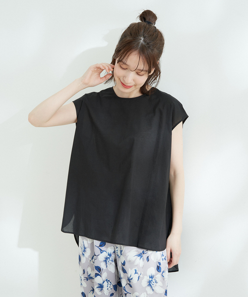 Jayro(ジャイロ)の「キャンブリックフレンチ袖シャツブラウス(シャツ/ブラウス・レディース・イエロー/グリーン/ホワイト系その他/ピンク/ブルー/ブラック・M)」の2枚目の写真