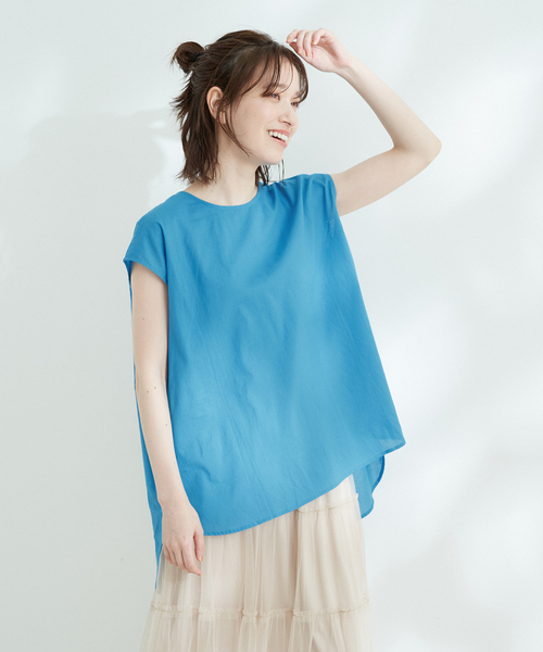 Jayro(ジャイロ)の「キャンブリックフレンチ袖シャツブラウス(シャツ/ブラウス・レディース・イエロー/グリーン/ホワイト系その他/ピンク/ブルー/ブラック・M)」の7枚目の写真