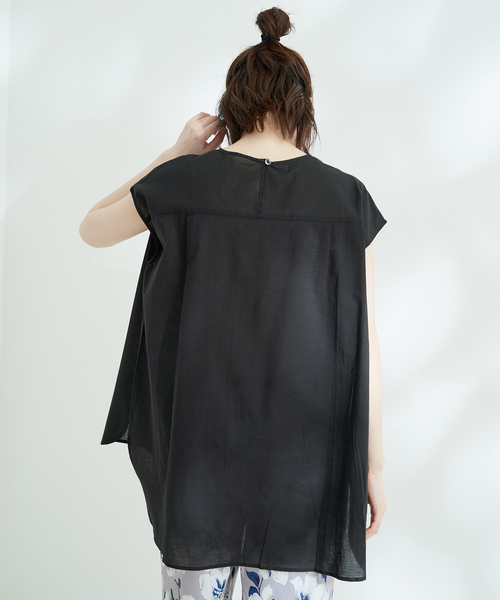 Jayro(ジャイロ)の「キャンブリックフレンチ袖シャツブラウス(シャツ/ブラウス・レディース・イエロー/グリーン/ホワイト系その他/ピンク/ブルー/ブラック・M)」の10枚目の写真