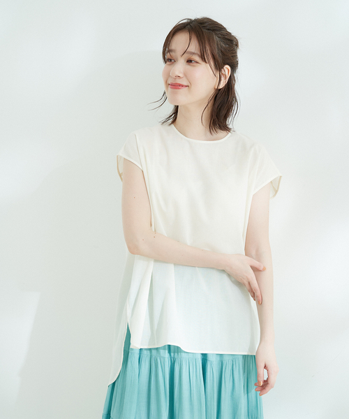 Jayro(ジャイロ)の「キャンブリックフレンチ袖シャツブラウス(シャツ/ブラウス・レディース・イエロー/グリーン/ホワイト系その他/ピンク/ブルー/ブラック・M)」の13枚目の写真