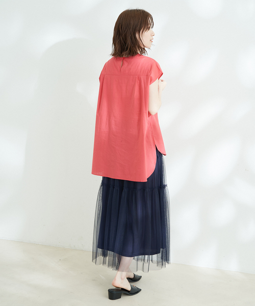 Jayro(ジャイロ)の「キャンブリックフレンチ袖シャツブラウス(シャツ/ブラウス・レディース・イエロー/グリーン/ホワイト系その他/ピンク/ブルー/ブラック・M)」の19枚目の写真