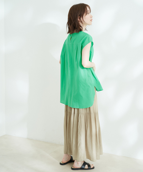 Jayro(ジャイロ)の「キャンブリックフレンチ袖シャツブラウス(シャツ/ブラウス・レディース・イエロー/グリーン/ホワイト系その他/ピンク/ブルー/ブラック・M)」の22枚目の写真