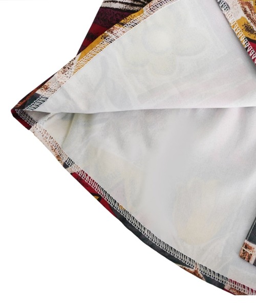 Sibra（シブラ）の「ルーズシルエット レトロプリントシャツ（シャツ/ブラウス・レディース・レッド・M）」の6枚目の写真