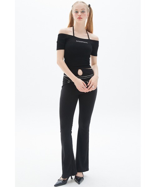 LUVISTRUE(ラヴイズトゥルー)の「A'GEM/9 × .kom『LUV IS TRUE/ラブ イズ トゥルー』 OFF SHOULDER TEE/オフショルダー Tシャツ 半袖 カットソー(Tシャツ/カットソー・レディース・ホワイト/ブラック・FREE)」の18枚目の写真