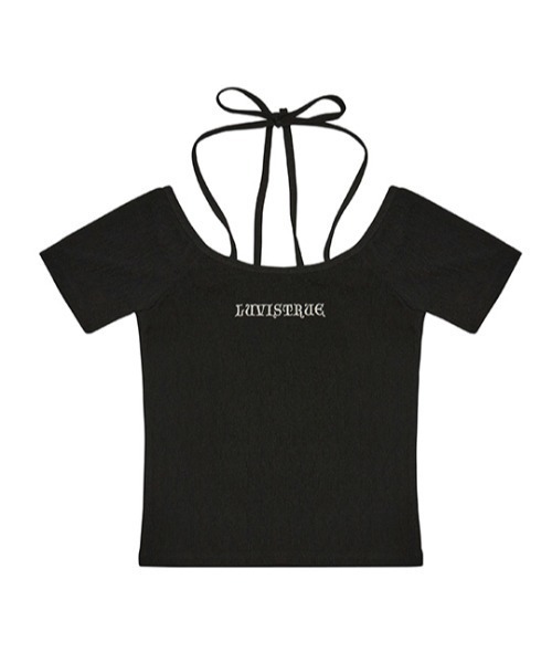 LUVISTRUE(ラヴイズトゥルー)の「A'GEM/9 × .kom『LUV IS TRUE/ラブ イズ トゥルー』 OFF SHOULDER TEE/オフショルダー Tシャツ 半袖 カットソー(Tシャツ/カットソー・レディース・ホワイト/ブラック・FREE)」の19枚目の写真