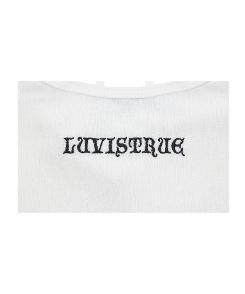 LUVISTRUE(ラヴイズトゥルー)の「A'GEM/9 × .kom『LUV IS TRUE/ラブ イズ トゥルー』 OFF SHOULDER TEE/オフショルダー Tシャツ 半袖 カットソー(Tシャツ/カットソー・レディース・ホワイト/ブラック・FREE)」の6枚目の写真