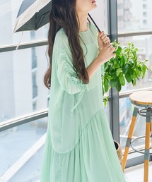 Lina♡クラシカルなふんわりお袖のマキシ丈ギャザーワンピース