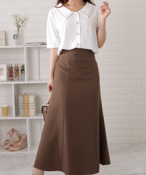 美品 a piece of Library バックボタン レース リネンブラウス shirts&blouse - store room online shop｜ストアルーム