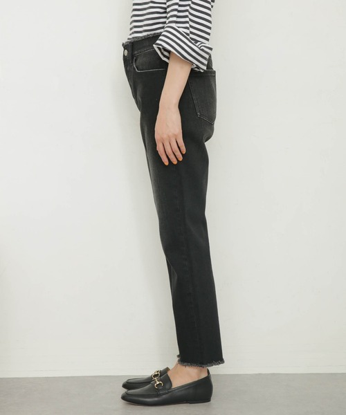 Healthy denim（ヘルシーデニム）の「Healthy DENIM/H. Salt Black Fringe テーパードデニム（デニムパンツ・レディース・ブラック・22/23/24）」の11枚目の写真