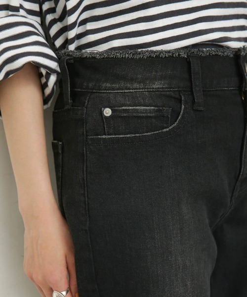 Healthy denim（ヘルシーデニム）の「Healthy DENIM/H. Salt Black Fringe テーパードデニム（デニムパンツ・レディース・ブラック・22/23/24）」の7枚目の写真
