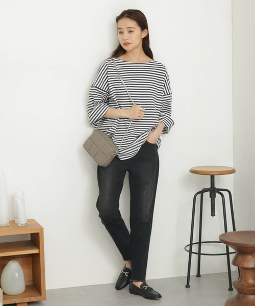 Healthy denim（ヘルシーデニム）の「Healthy DENIM/H. Salt Black Fringe テーパードデニム（デニムパンツ・レディース・ブラック・22/23/24）」の8枚目の写真