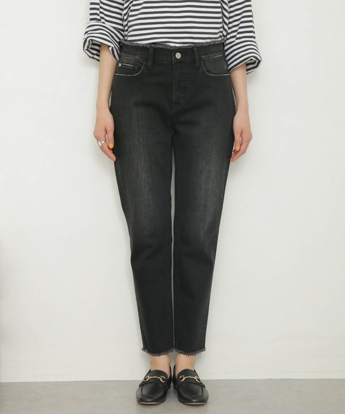 Healthy denim（ヘルシーデニム）の「Healthy DENIM/H. Salt Black Fringe テーパードデニム（デニムパンツ・レディース・ブラック・22/23/24）」の10枚目の写真