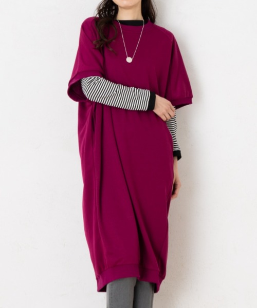 aunt lily(アントリリー)の「コクーンシルエットワンピース(ワンピース・レディース・ピンク/ブラック/ブルー・M/L/LL/S)」の3枚目の写真