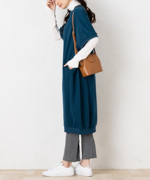 aunt lily(アントリリー)の「コクーンシルエットワンピース(ワンピース・レディース・ピンク/ブラック/ブルー・M/L/LL/S)」の9枚目の写真