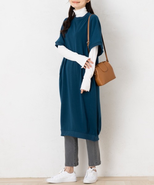 aunt lily(アントリリー)の「コクーンシルエットワンピース(ワンピース・レディース・ピンク/ブラック/ブルー・M/L/LL/S)」の11枚目の写真