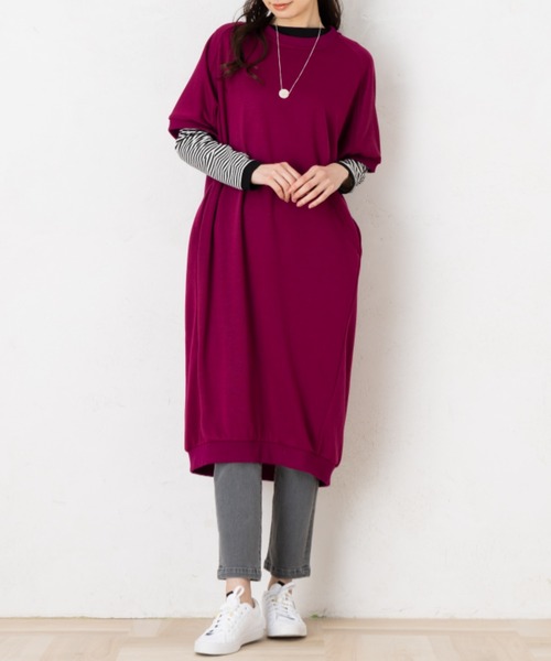 aunt lily(アントリリー)の「コクーンシルエットワンピース(ワンピース・レディース・ピンク/ブラック/ブルー・M/L/LL/S)」の15枚目の写真