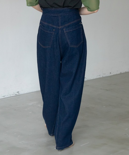 VACANCY（ヴァカンシー）の「ダブルウエストカーブデニムパンツ（デニムパンツ・レディース・ブラック/ダークインディゴブルー・SMALL/MEDIUM/LARGE）」の3枚目の写真