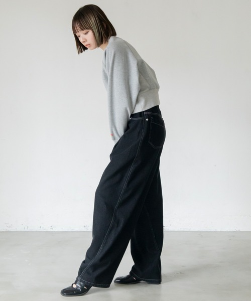 VACANCY（ヴァカンシー）の「ダブルウエストカーブデニムパンツ（デニムパンツ・レディース・ブラック/ダークインディゴブルー・SMALL/MEDIUM/LARGE）」の17枚目の写真