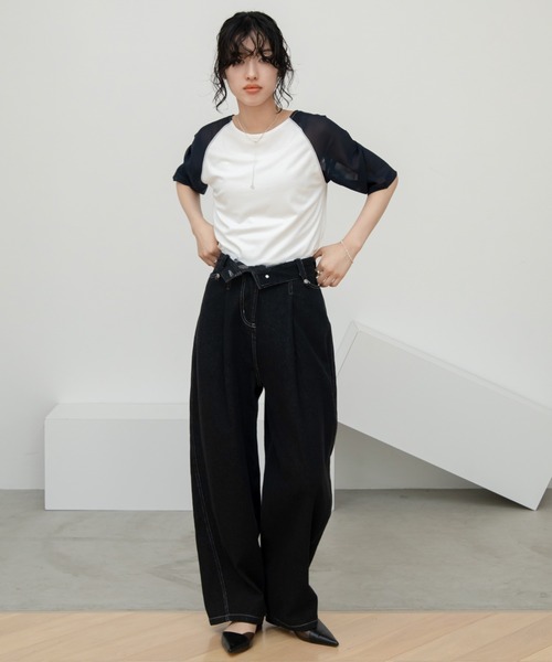 VACANCY（ヴァカンシー）の「ダブルウエストカーブデニムパンツ（デニムパンツ・レディース・ブラック/ダークインディゴブルー・SMALL/MEDIUM/LARGE）」の16枚目の写真